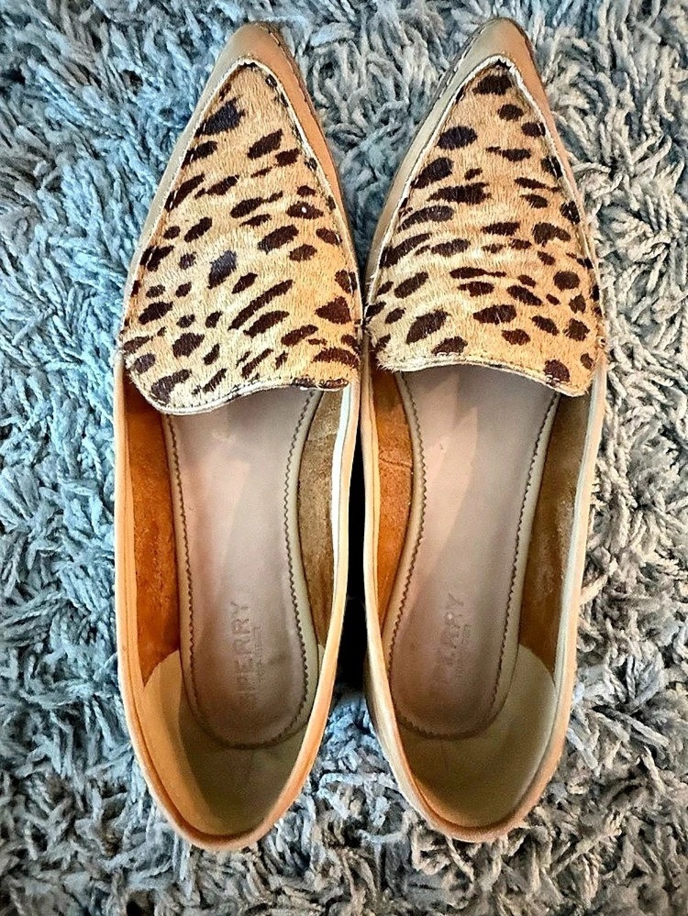 Sperry Leopard Print Pointed-Toe Flats US10